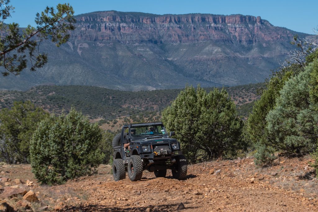 Suzuki Samurai on the Lone Pine Divide trail